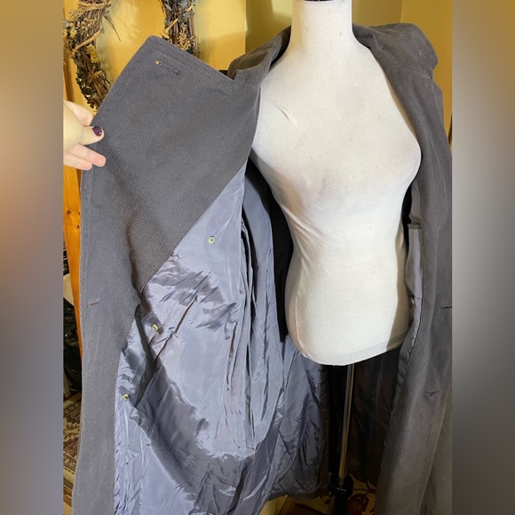 CERRUTI 1881 Paris Trenchcoat Man Size 48EU 52” Chest Gunmetal Gray Textured NWT - Picture 12 of 16